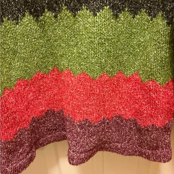 Orval Handmade 50% Wool Colorful Striped Women's Hooded Sweater Jacket EUC Sz L - Picture 10 of 13